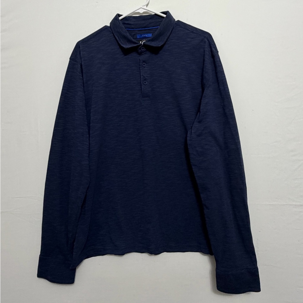 Joseph Abboud Men’s size XL Slim Fit Long Sleeve Polo Shirt Blue(A466)✨ - Picture 4 of 12